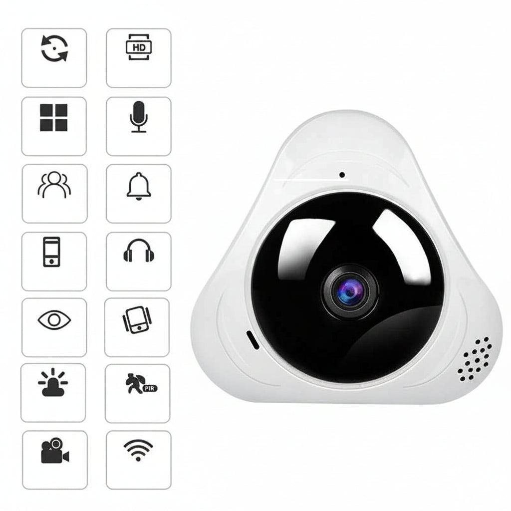 Cámara de Vigilancia Ojo de Pez Wifi 360 grados