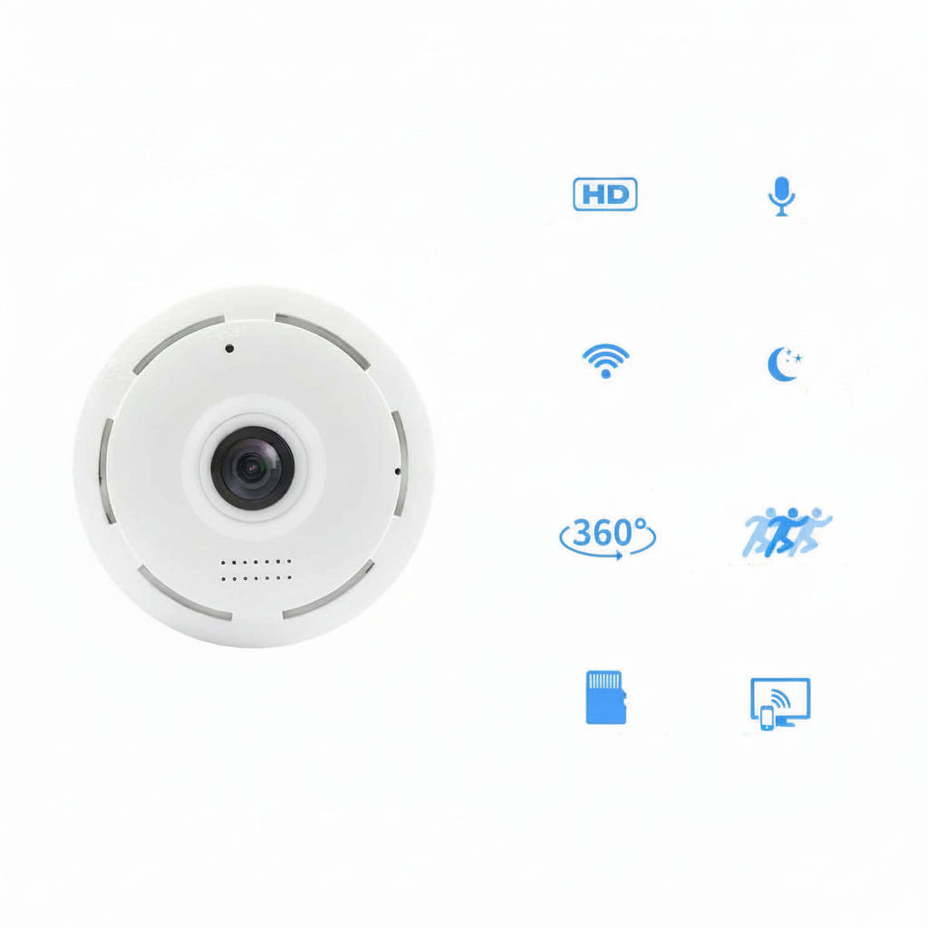 Cámara de Vigilancia Panorámica Ojo de Pez Wifi 3MP