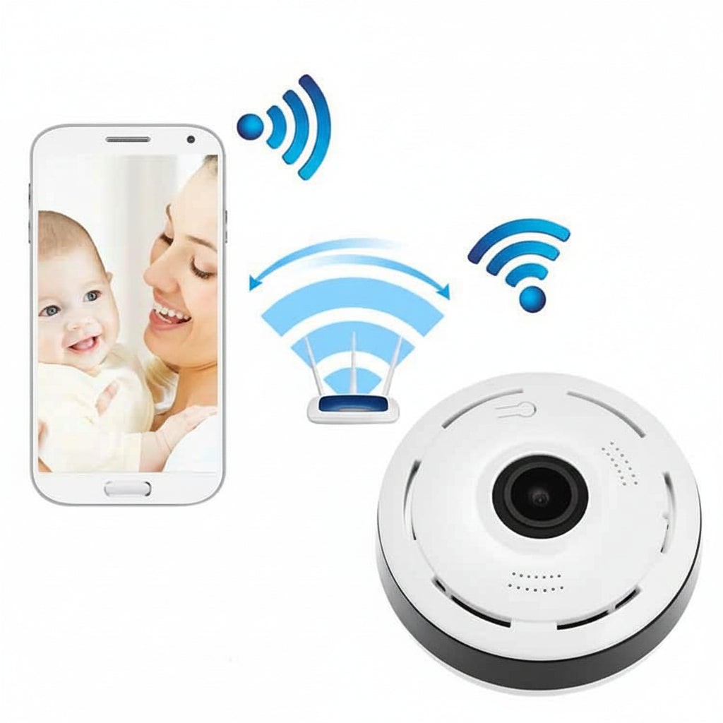 Cámara de Vigilancia Panorámica Ojo de Pez Wifi 3MP