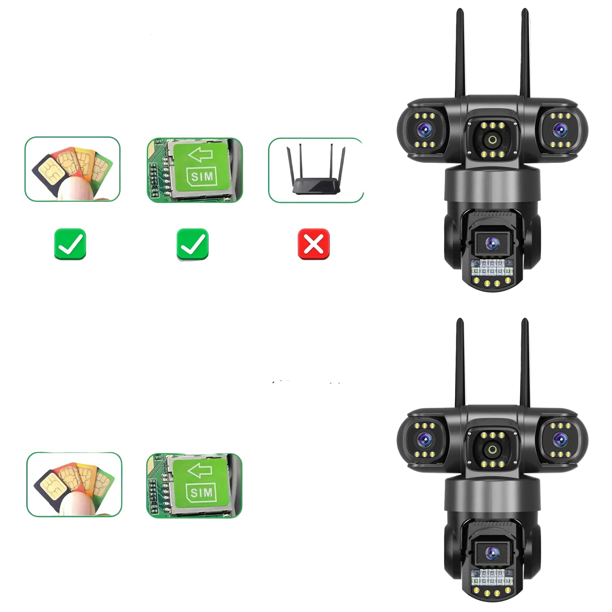 camaras de seguridad wifi y con sim card 4g 