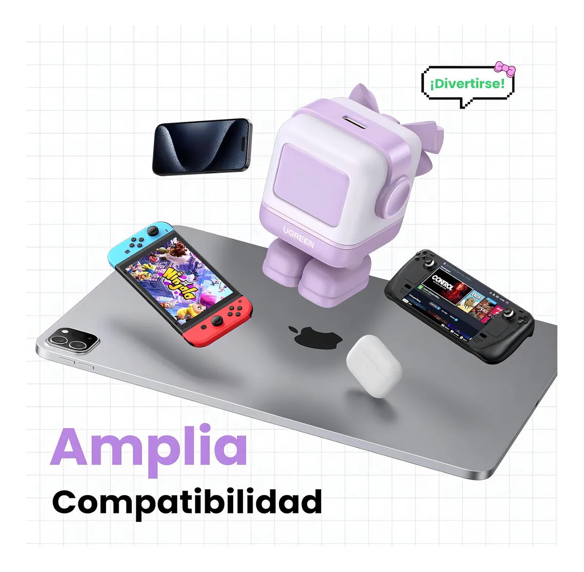 Cargador portátil robot tipo C USB 30W