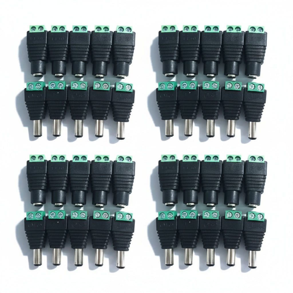 Kit Video Balun con Conector Hembra y Macho para Cámaras de Seguridad CCTV UTP